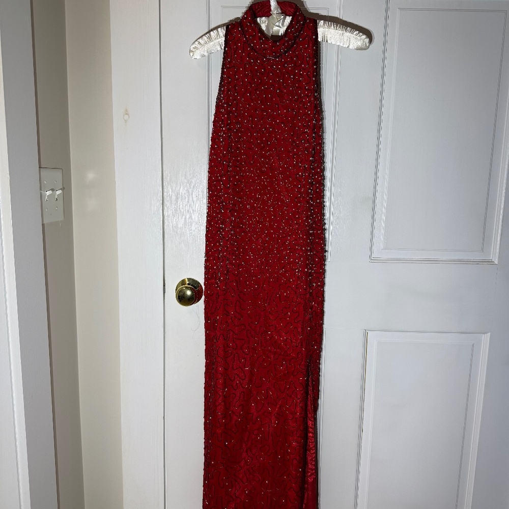 Beaded Festive Adrianna Papell Evening Gown
